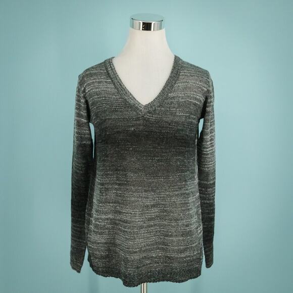 Prana Size XS Julien Gray V Neck Split Open Back Long Sleeve Wool Blend Sweater - Picture 1 of 7